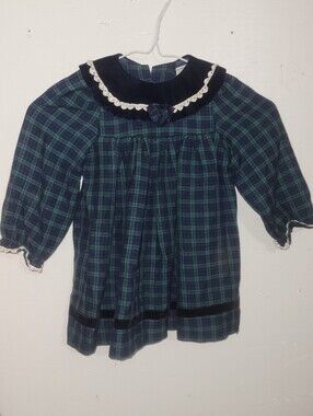 Vintage Good Lad Plaid Holiday Dress 24 Months Made in USA